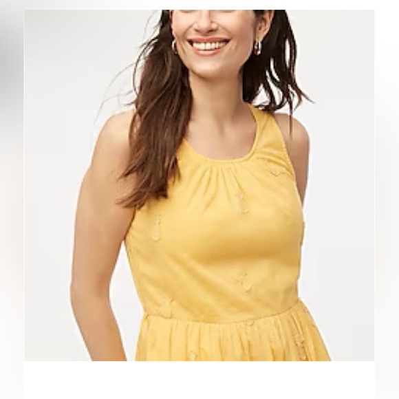 J. Crew Pineapple Mini Dress cotton lined keyhole back size 2 pockets - Picture 3 of 14